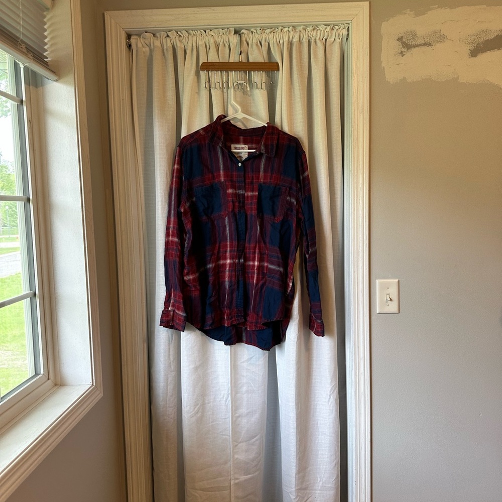 Mossimo Supply Co. Red and Blue Plaid Shirt